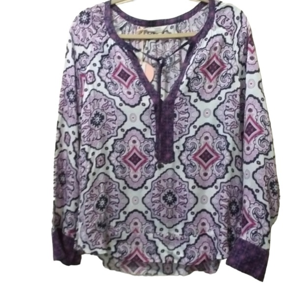 Odd Molly Tops - Anthropologie Odd Molly women blouse Paisley purple casual office boho Y2K retro
